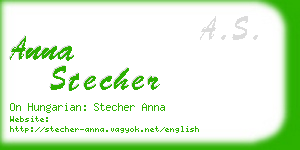 anna stecher business card